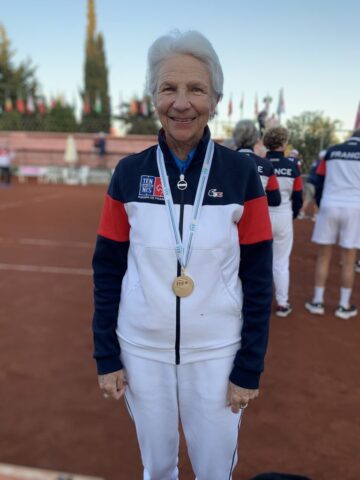 Argideen Vale Member Sylvie Galfard . Captain of the French Ladies 80-85 Team. Wins Gold in the World Masters Tour in Turkey , March 2024
